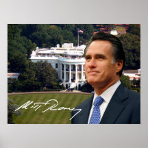 Mitt Romney et la Maison Blanche Affiche