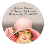 Mlle Melanie dans le rose - étiquettes de adresse autocollants