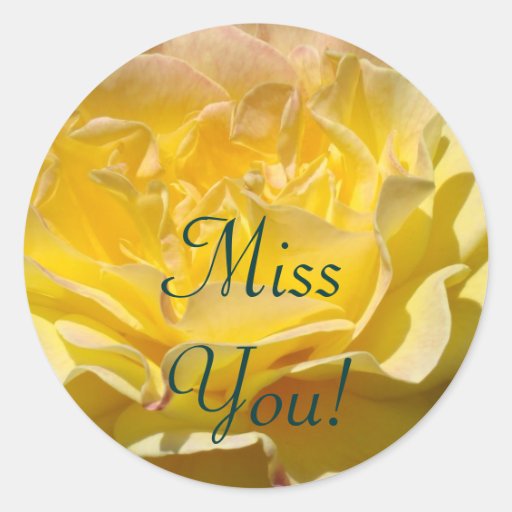 Mlle You ! affranchissement de fleur de rose jaune Adhésif Rond