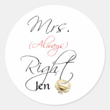 Mme Right Adhésifs Ronds