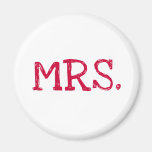 Mme rouge des textes de jeune mariée magnets pour réfrigérateur