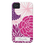 Mod rose et pourpre floral coques iPhone 4 Case-Mate