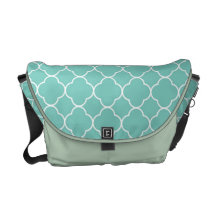 Mode bleue turquoise de motif de trèfle de Quatref Sacoche