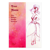 MODE de BEAUTÉ, rose rouge, perle blanche fuchsia Cartes De Visite Personnelles