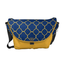 Mode de jaune de bleu marine de motif de trèfle de besaces