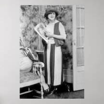 mode du golf des femmes des années 1920 affiche