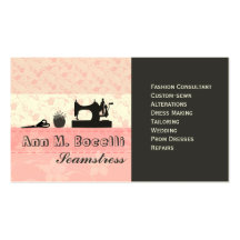 Mode faite main féminine Moda Cartes De Visite Personnelles