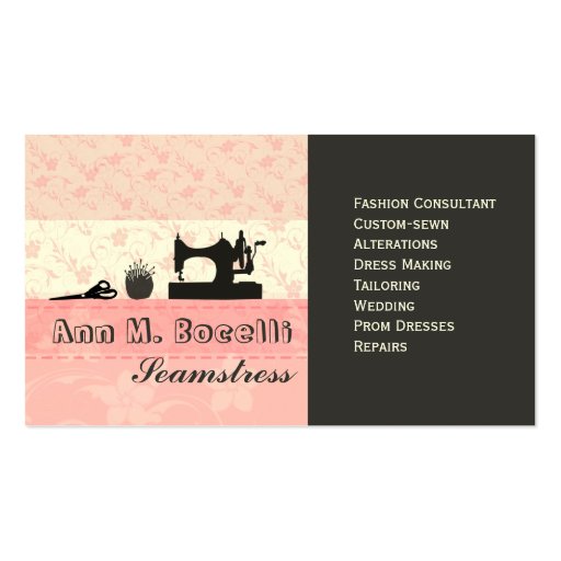 Mode faite main féminine Moda Cartes De Visite Personnelles
