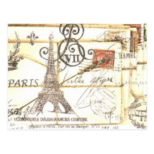 Mode florale girly vintage élégante de Paris Cartes Postales