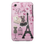 Mode rose Girly chic de Paris Étui iPhone 3