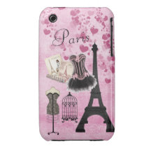 Mode rose Girly chic de Paris Étui iPhone 3