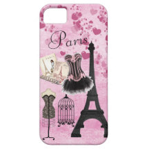Mode rose Girly chic de Paris Étuis iPhone 5