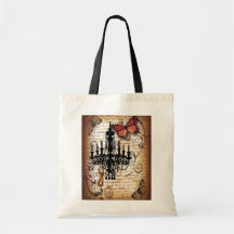 mode vintage de papillon de lustre de fondo sacs de toile