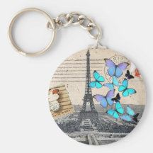mode vintage de papillon de tour de Paris Effiel Porte-clé