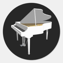 modèle 3D : Piano à queue blanc : Adhésif