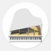 modèle 3D : Piano à queue blanc : Autocollant Rond
