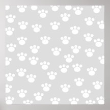 Modèle blanc et gris-clair d'empreinte de patte posters