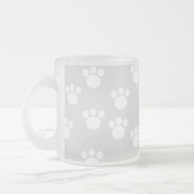 Modèle blanc et gris-clair d'empreinte de patte mug