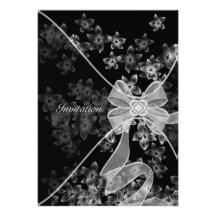 Modèle blanc noir d'invitation de partie de cornou