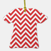 Modèle blanc rouge rayé de Qpc de motif de zigzag Ornements De Noël