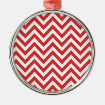 Modèle blanc rouge rayé de Qpc de motif de zigzag Décorations Pour Sapins De Noël