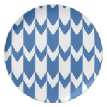 Modèle bleu-foncé et blanc de Chevron assiettes