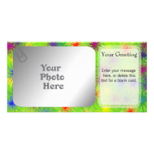 Modèle brouillé vert de PhotoCard de points Cartes De Vœux Avec Photo