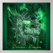Modèle d'affiche du dragon de Davinci