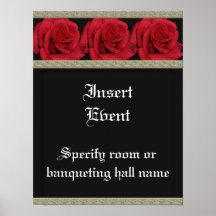 Modèle d'affiches - roses rouges personnalisables
