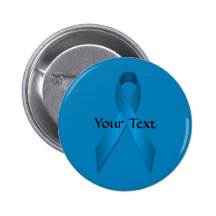 Modèle de bouton de ruban de conscience de turquoi pin's avec agrafe