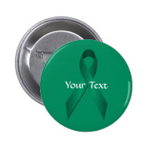 Modèle de bouton de ruban de conscience de vert de badge avec épingle