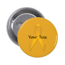 Modèle de bouton de ruban de conscience d'or badges