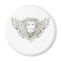 Modèle de cadeau de personnaliser de lions à ailes magnets
