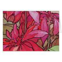 Modèle de carte de Noël de poinsettias d'Alphonse 