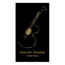 Modèle de carte de visite de logo de guitare acous