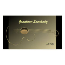 Modèle de carte de visite de logo de guitare acous