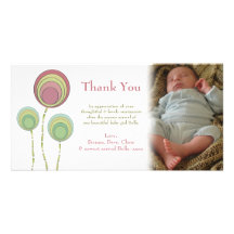 Modèle de carte photo de bébé ou de fille de Merci Photocarte Personnalisée