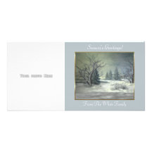 Modèle de carte photo de la scène 2 d'hiver cartes de vœux avec photo