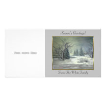 Modèle de carte photo de la scène 4 d'hiver cartes de vœux avec photo