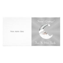 Modèle de carte photo de lune de Père Noël Photocarte