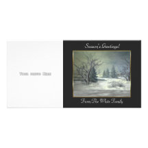 Modèle de carte photo de scène d'hiver cartes de vœux avec photo