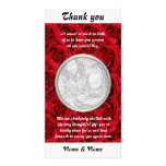 Modèle de cartes photos - roses rouges personnalis cartes avec photo