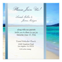 Modèle de faire-part de mariage de plage de destin