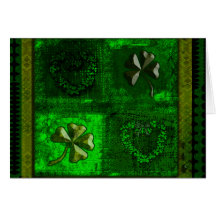MODÈLE DE GRUNGE DE TRÈFLE DU JOUR DE ST PATRICK CARTE DE VŒUX
