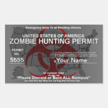 Modèle de laiss de chasse de zombi autocollants en rectangle