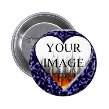 Modèle de marbre bleu avec l'ouverture de coeur badge avec épingle
