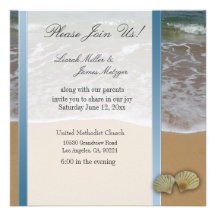 Modèle de mariage de plage de destination de coqui faire-parts
