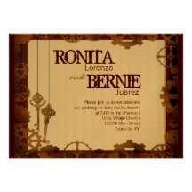 Modèle de mariage de Steampunk Invitations