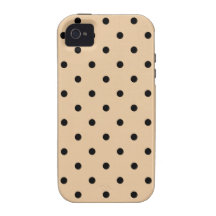 Modèle de point bronzage et noir de polka iPhone 4 case