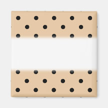 Modèle de point bronzage et noir de polka magnets